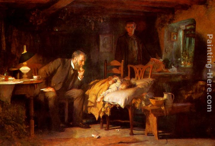 The Doctor painting - Luke Fildes The Doctor art painting